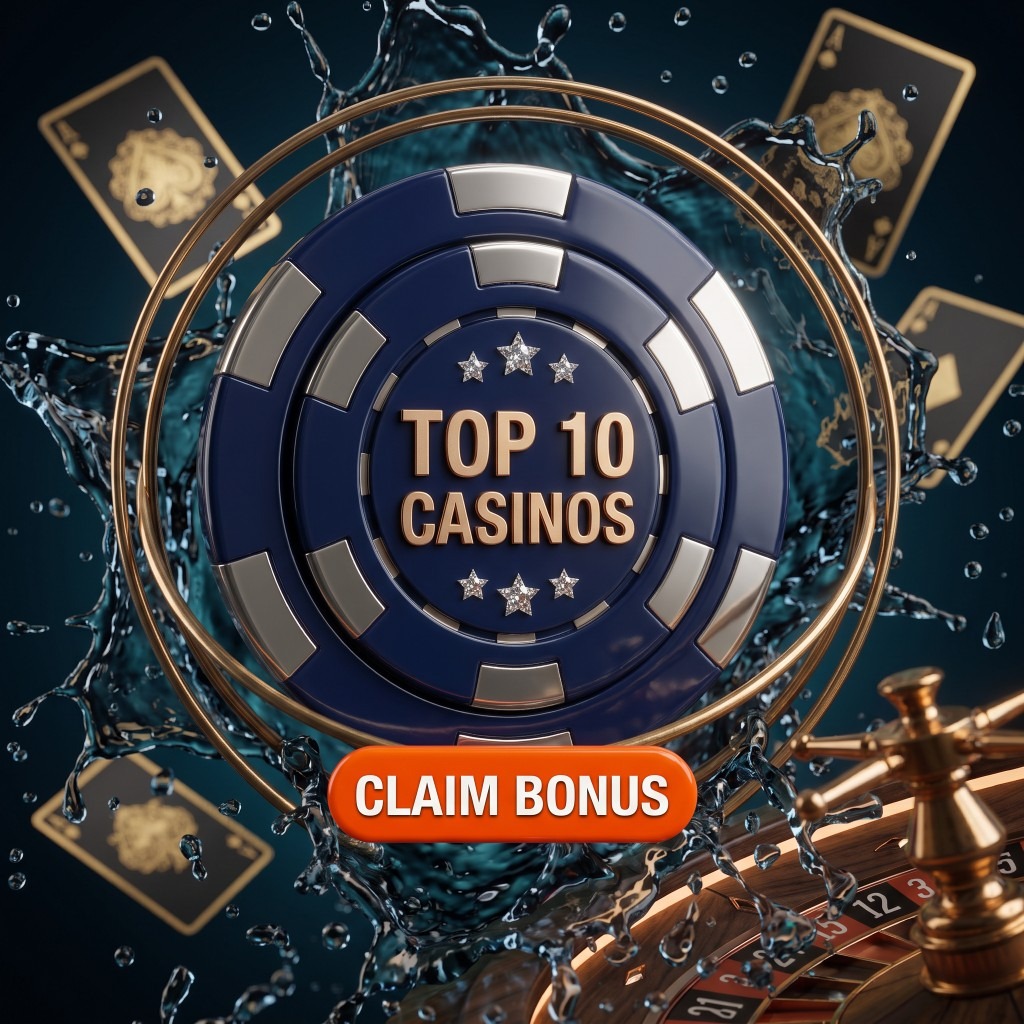 Casino chip, playing cards and a roulette wheel